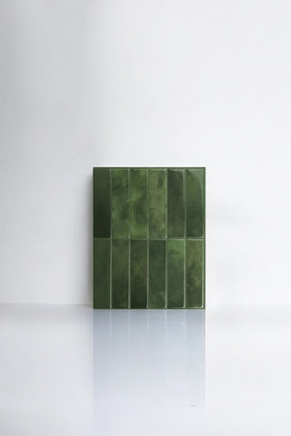 Baldosas Verticales (Verde oscuro) - 10 Baldosas Adhesivas 3D